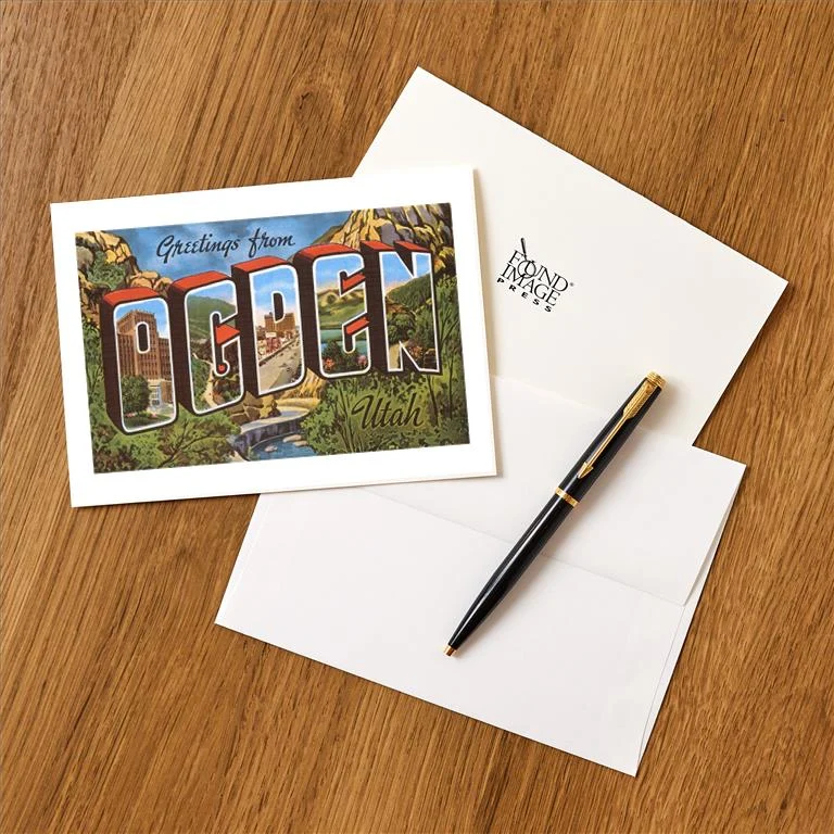 UT-93 Greetings from Ogden, Utah - Vintage Image Greeting Card, Pack of 4