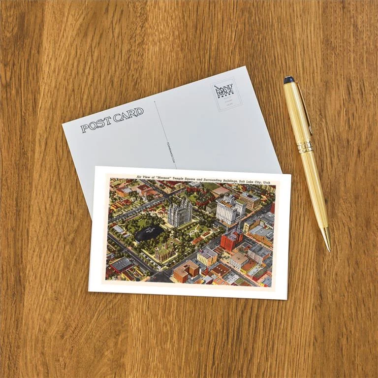 UT-46 Aerial View of Temple Square, Salt Lake City, Utah - Vintage Image Postcard, Pack of 10