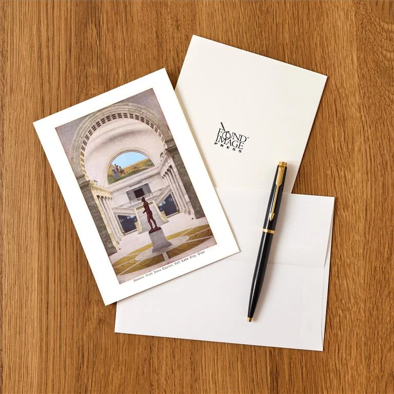 UT-26 Interior, State Capitol, Salt Lake City, Utah - Vintage Image Greeting Card, Pack of 4