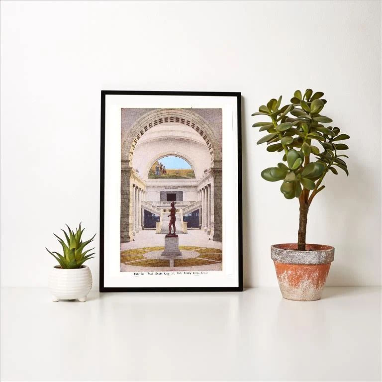 UT-26 Interior, State Capitol, Salt Lake City, Utah - Vintage Image Art Print, Individual Print