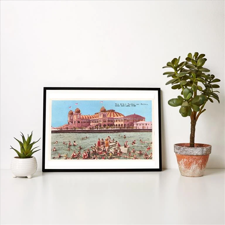 UT-11 Saltair Pavilion, Great Salt Lake, Utah - Vintage Image Art Print, Individual Print