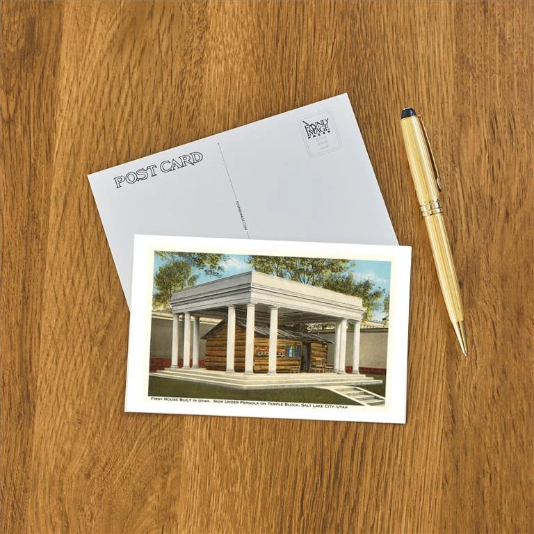 UT-04 First House Built in Utah, Salt Lake City - Vintage Image Postcard, Pack of 10