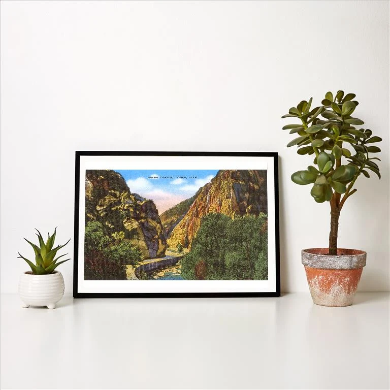 UT-131 Ogden Canyon, Utah - Vintage Image Art Print, Individual Print