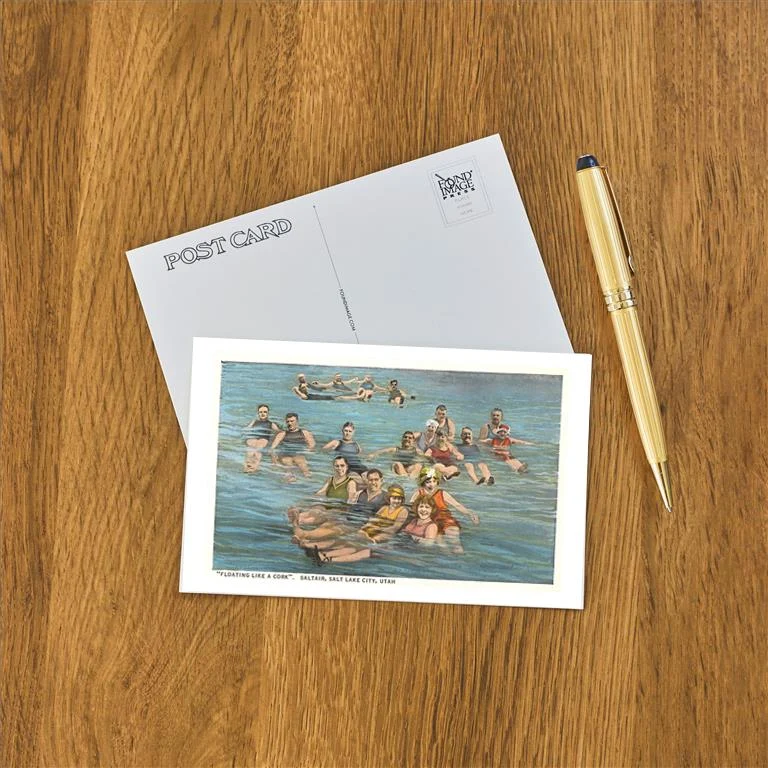 UT-110 Floating on Great Salt Lake, Utah - Vintage Image Postcard, Pack of 10