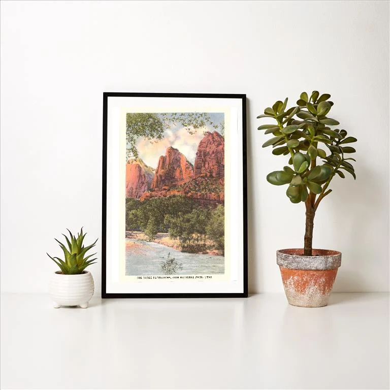 UT-233 Three Patriarchs, Zion - Vintage Image Art Print, Individual Print