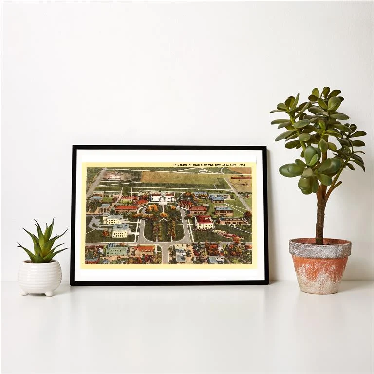 UT-54 University of Utah, Salt Lake City, Utah - Vintage Image Art Print, Individual Print