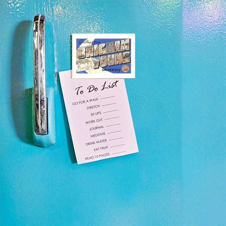 UT-141 Greetings from Brigham Young University, Utah - Vintage Image Magnet, Pack of 6