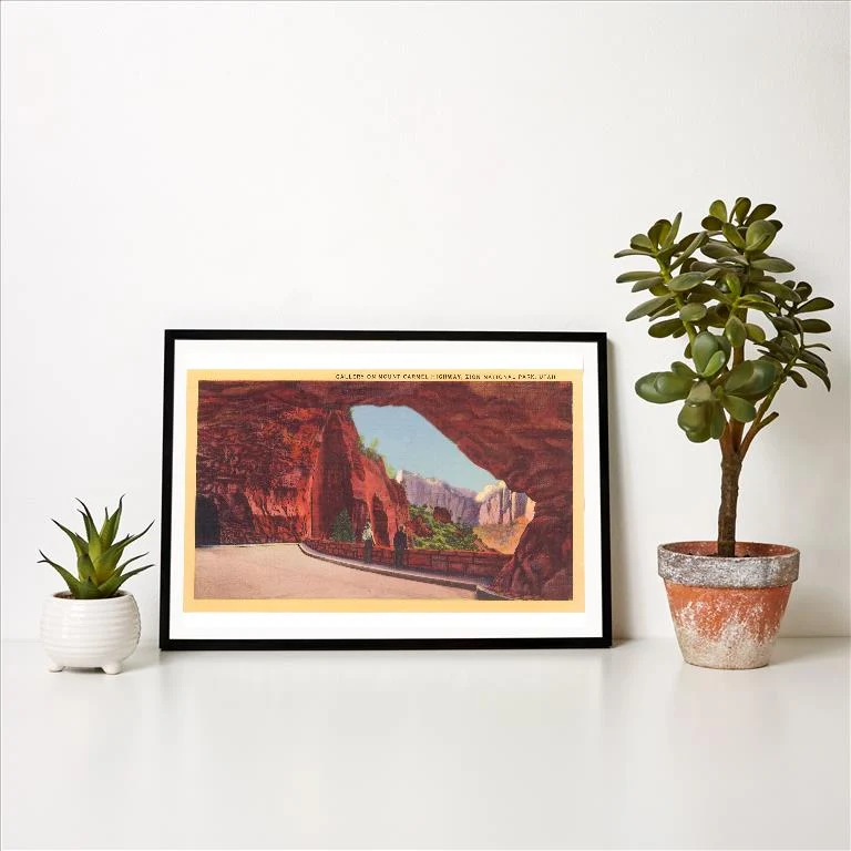 UT-177 Mt. Carmel, Zion National Park, Utah - Vintage Image Art Print, Individual Print