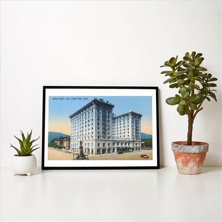 UT-173 Hotel Utah, Salt Lake City - Vintage Image Art Print, Individual Print
