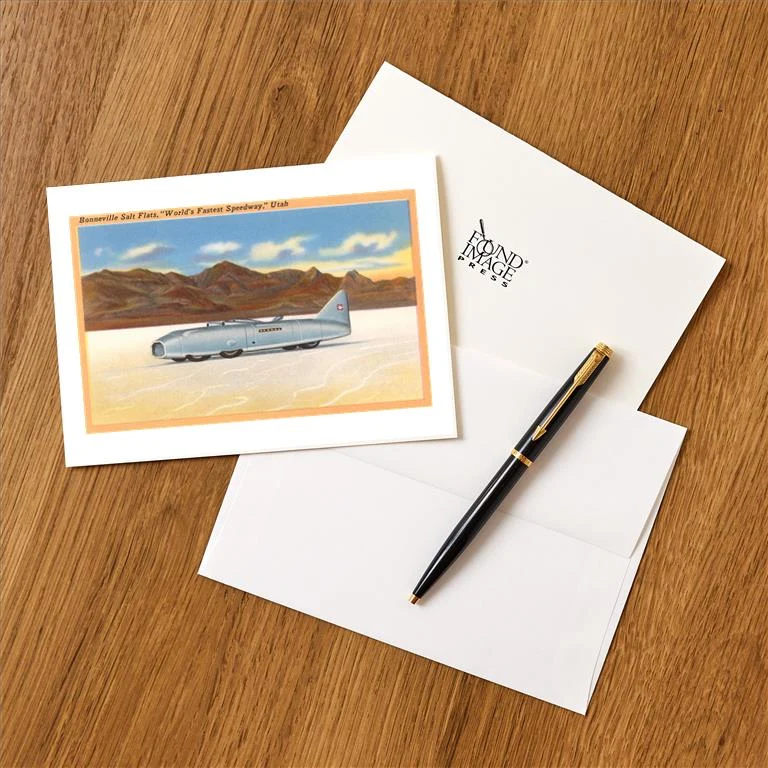 UT-116 Racer, Bonneville Salt Flats, Utah - Vintage Image Greeting Card, Pack of 4