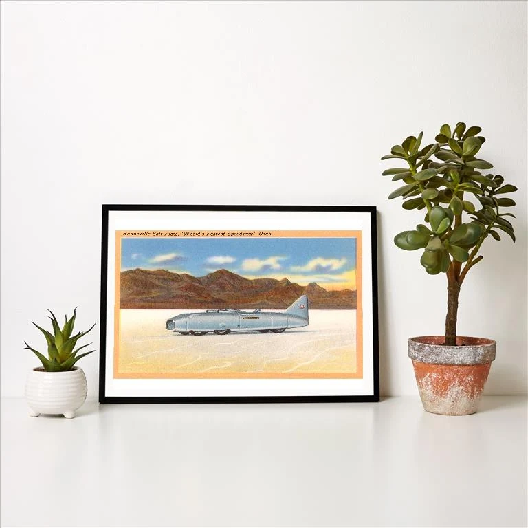UT-116 Racer, Bonneville Salt Flats, Utah - Vintage Image Art Print, Individual Print