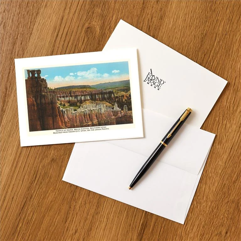 UT-17 Temple of Osiris, Bryce Canyon, Utah - Vintage Image Greeting Card, Pack of 4