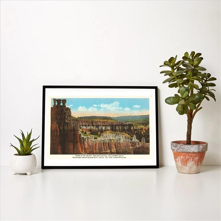 UT-17 Temple of Osiris, Bryce Canyon, Utah - Vintage Image Art Print, Individual Print
