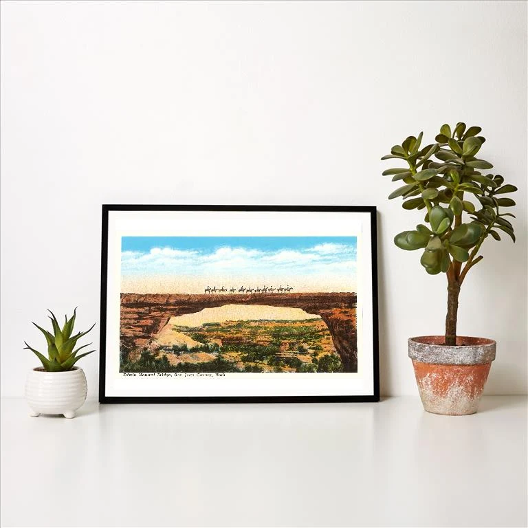 UT-127 Edwin Natural Bridge, Utah - Vintage Image Art Print, Individual Print