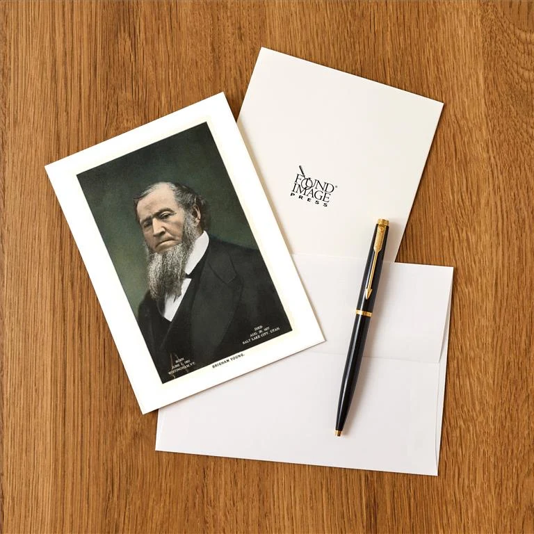 UT-43 Portrait of Brigham Young - Vintage Image Greeting Card, Pack of 4