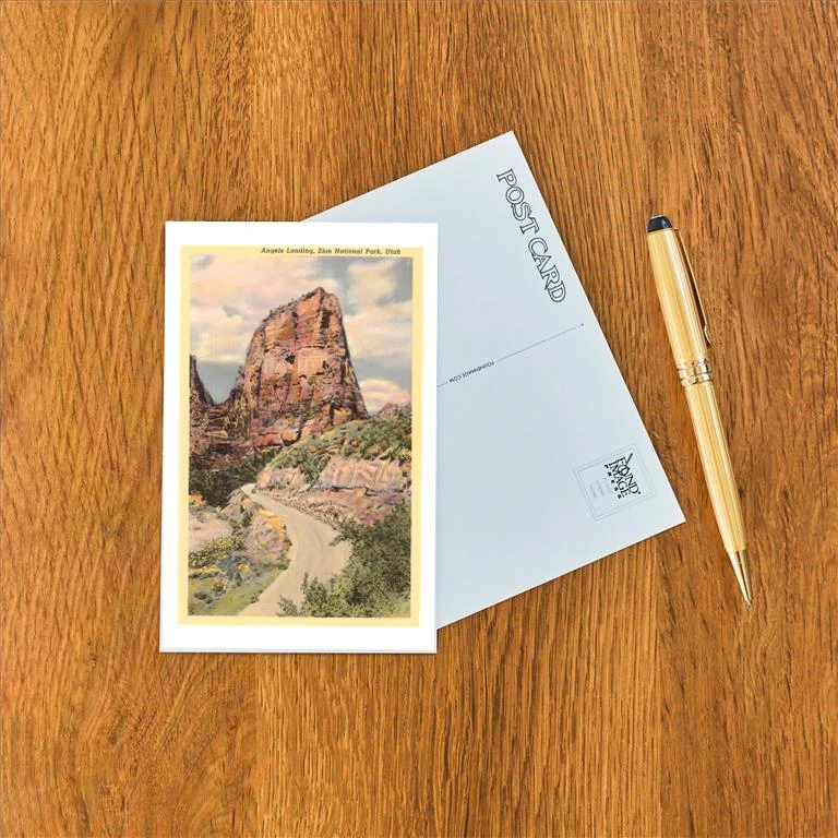 UT-23 Angel's Landing, Zion Park, Utah - Vintage Image Postcard, Pack of 10