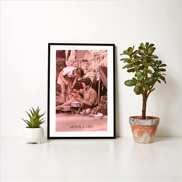 UT-230 Camping, Moab - Vintage Image Art Print, Individual Print
