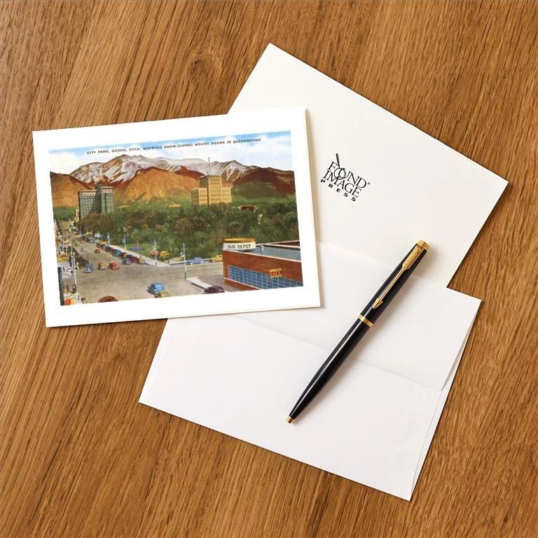 UT-12 City Park, Ogden, Utah - Vintage Image Greeting Card, Pack of 4