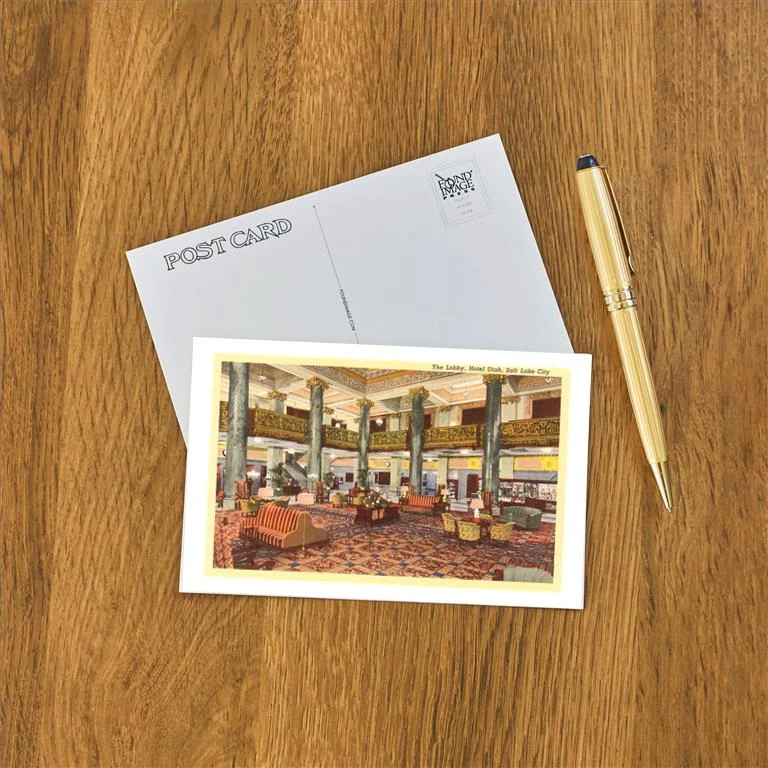 UT-100 Lobby, Hotel Utah, Salt Lake City, Utah - Vintage Image Postcard, Pack of 10