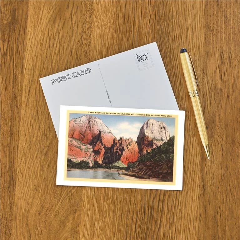 UT-58 Mountains in Zion National Park, Utah - Vintage Image Postcard, Pack of 10