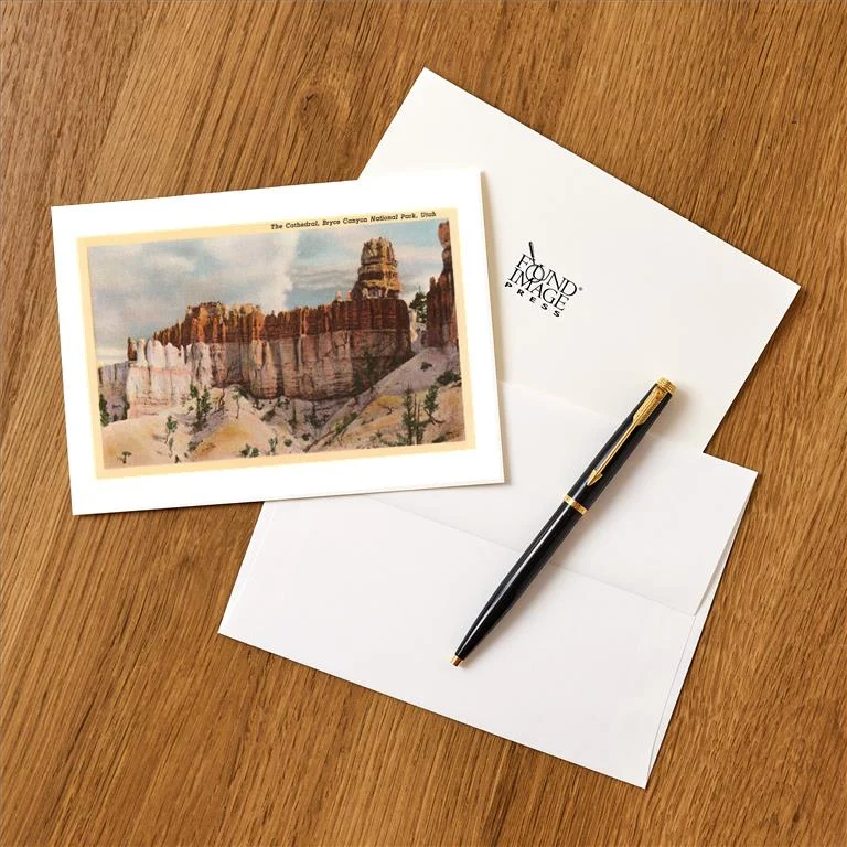 UT-80 Cathedral, Bryce Canyon, Utah - Vintage Image Greeting Card, Pack of 4