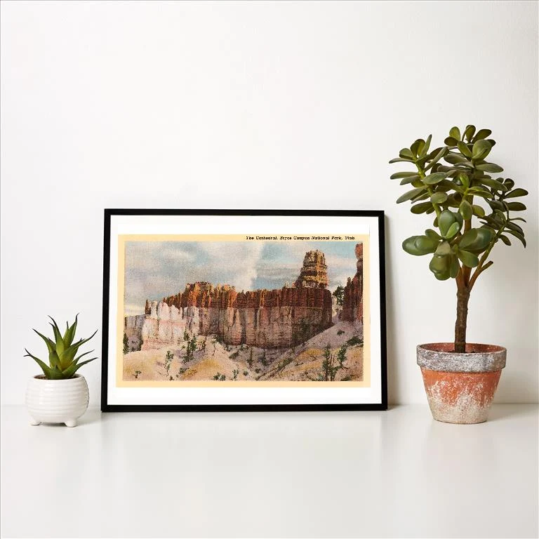 UT-80 Cathedral, Bryce Canyon, Utah - Vintage Image Art Print, Individual Print