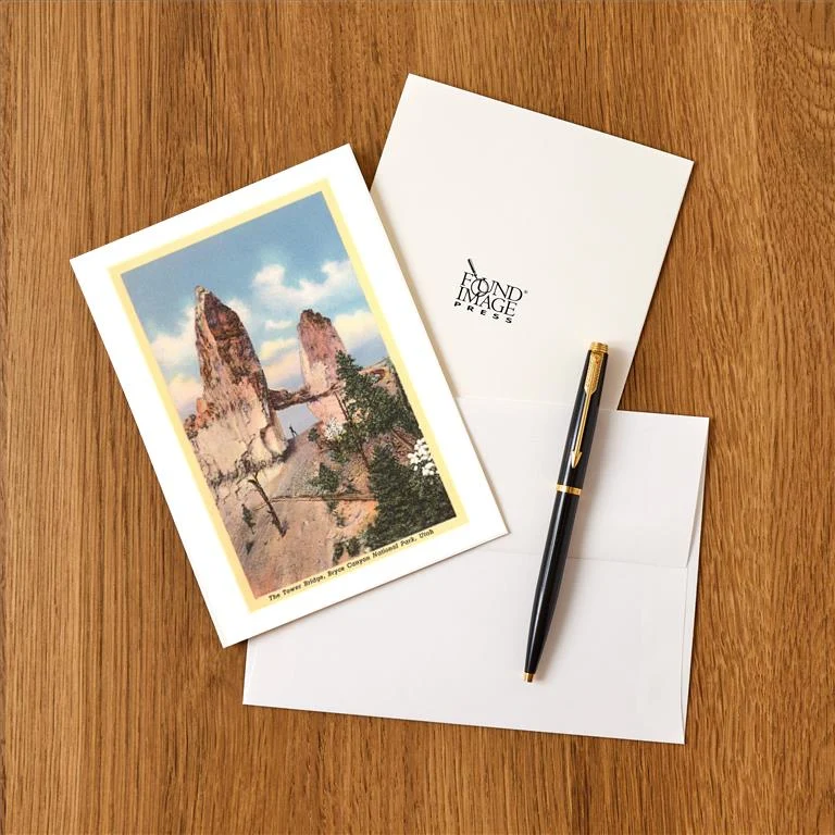 UT-86 Tower Bridge, Bryce Canyon, Utah - Vintage Image Greeting Card, Pack of 4