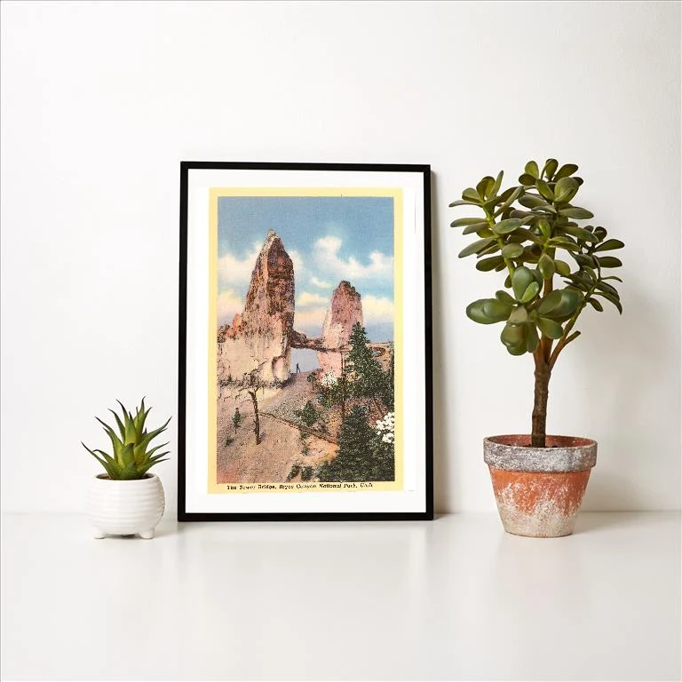 UT-86 Tower Bridge, Bryce Canyon, Utah - Vintage Image Art Print, Individual Print