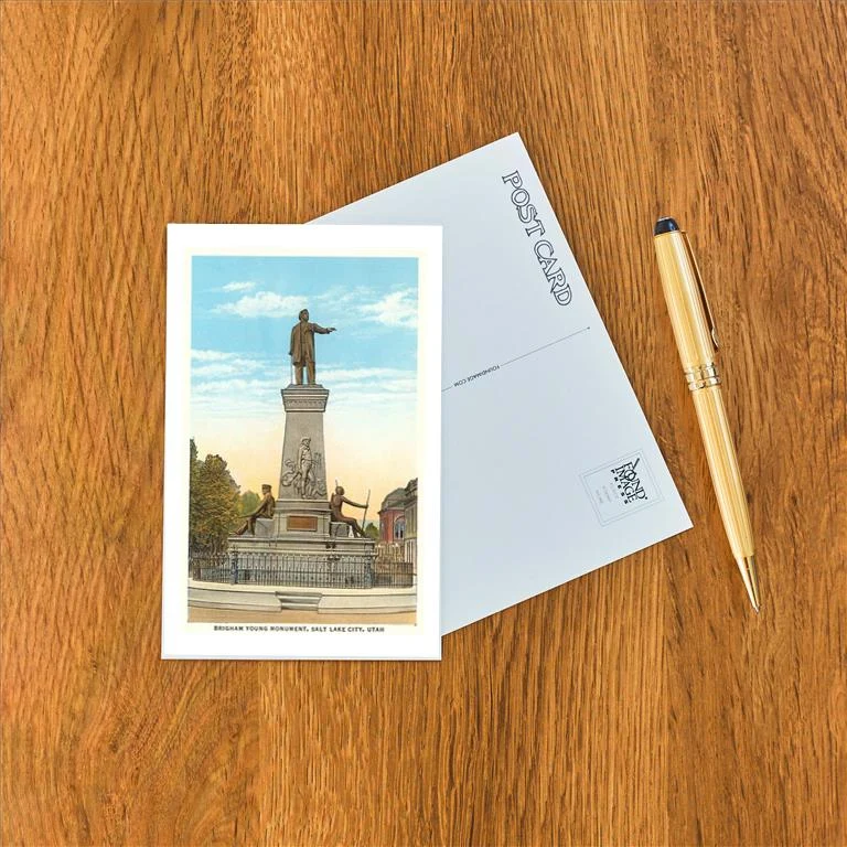 UT-10 Brigham Young Monument, Salt Lake City, Utah - Vintage Image Postcard, Pack of 10