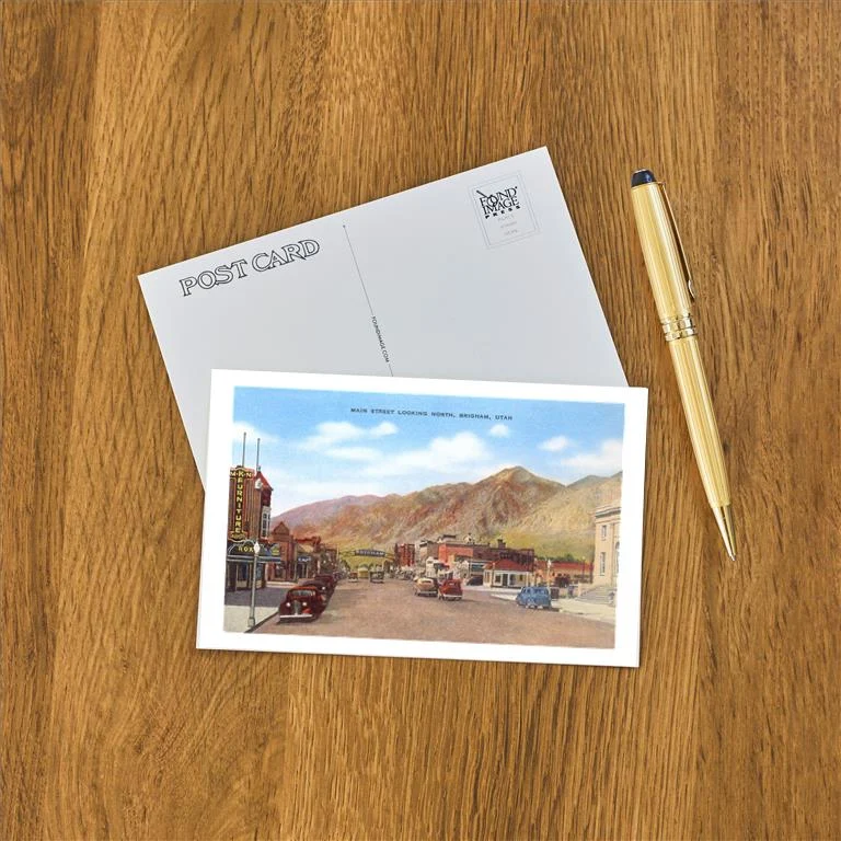 UT-182 Main Street, Brigham, Utah - Vintage Image Postcard, Pack of 10