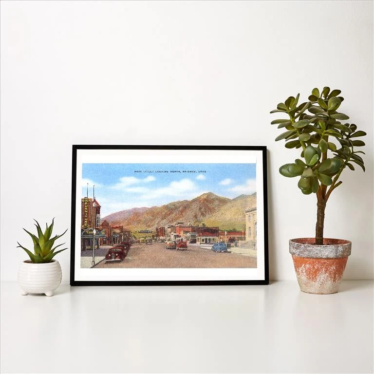 UT-182 Main Street, Brigham, Utah - Vintage Image Art Print, Individual Print