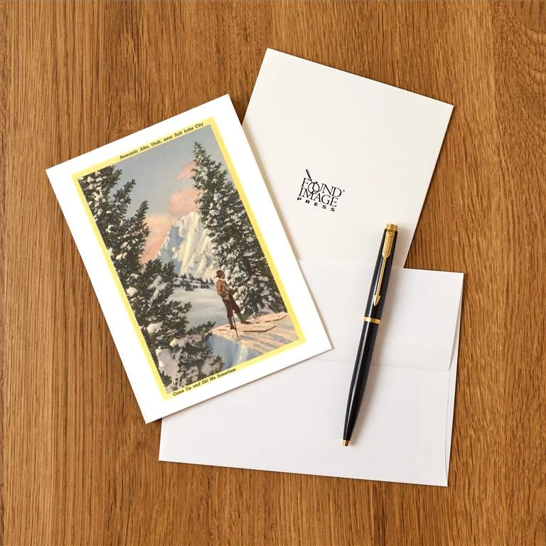UT-59 Alta Ski Resort, Salt Lake City, Utah - Vintage Image Greeting Card, Pack of 4