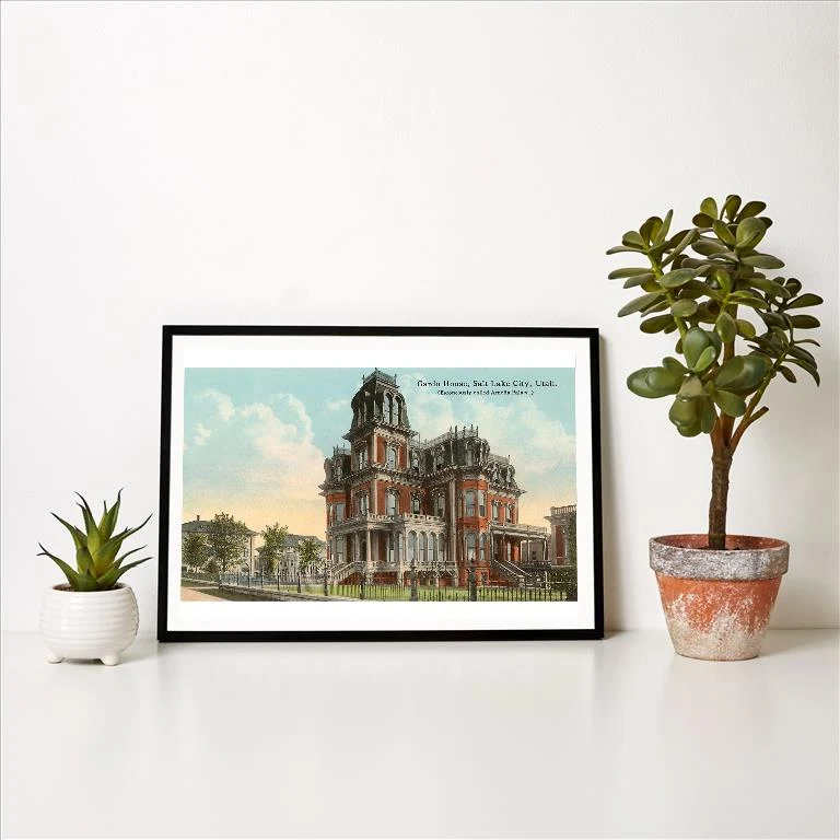 UT-105 Gardo House, Salt Lake City, Utah - Vintage Image Art Print, Individual Print