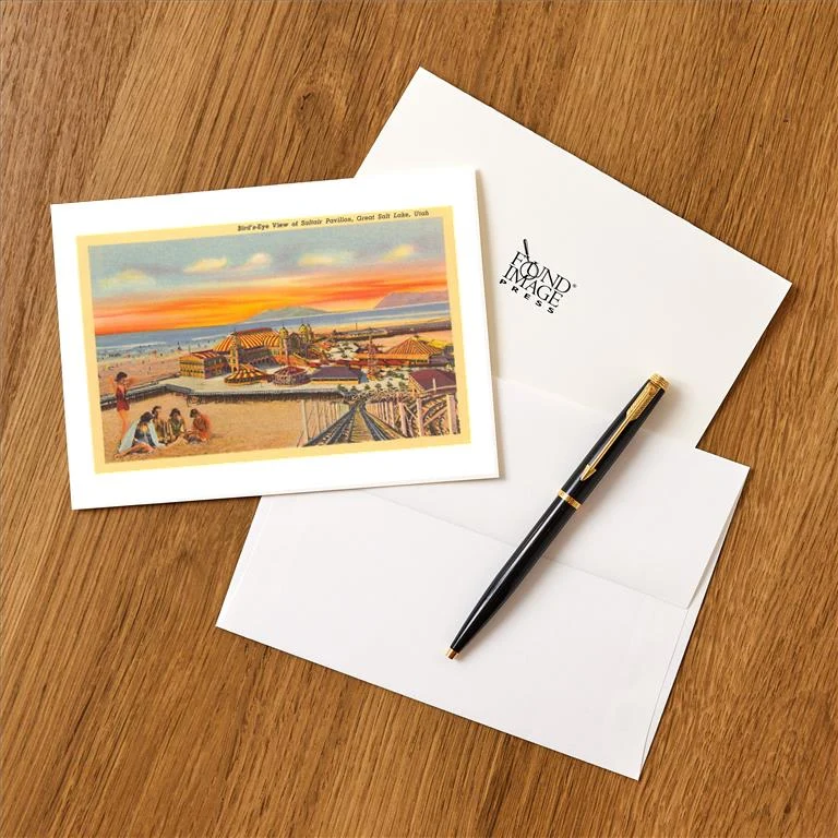 UT-249 Saltair Pavilion - Vintage Image Greeting Card, Pack of 4