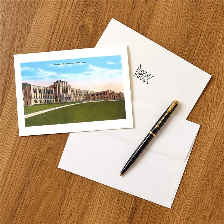 UT-247 Ogden High School - Vintage Image Greeting Card, Pack of 4