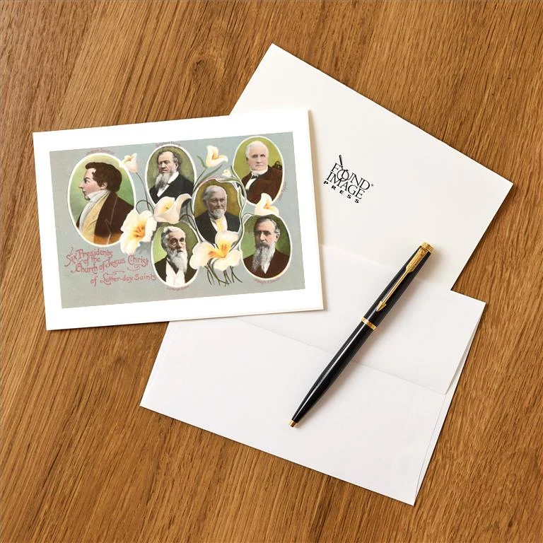 UT-81 Six Presidents of the Mormons - Vintage Image Greeting Card, Pack of 4