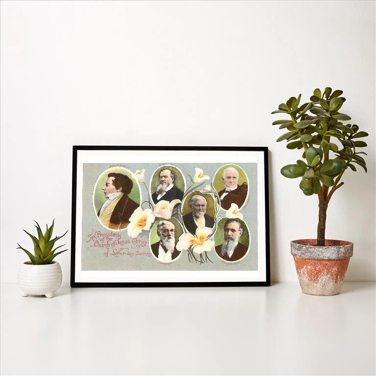 UT-81 Six Presidents of the Mormons - Vintage Image Art Print, Individual Print