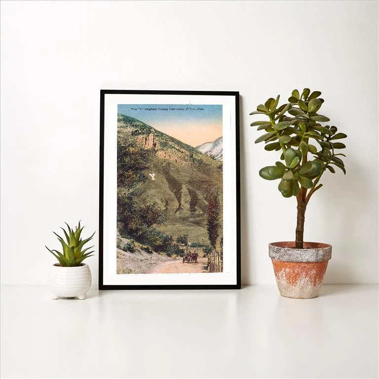 UT-192 The Y, BYU, Provo, Utah - Vintage Image Art Print, Individual Print