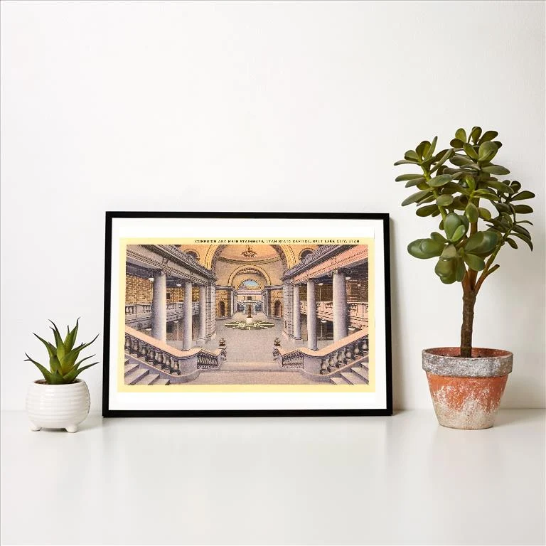 UT-95 Interior, State Capitol, Salt Lake City, Utah - Vintage Image Art Print, Individual Print