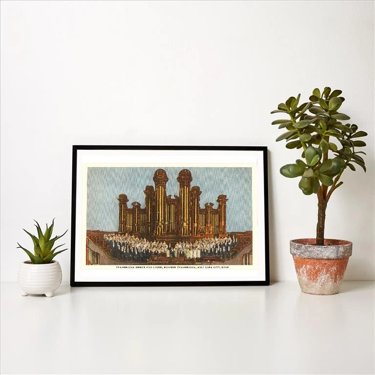 UT-69 Tabernacle Organ and Choir, Salt Lake City, Utah - Vintage Image Art Print, Individual Print