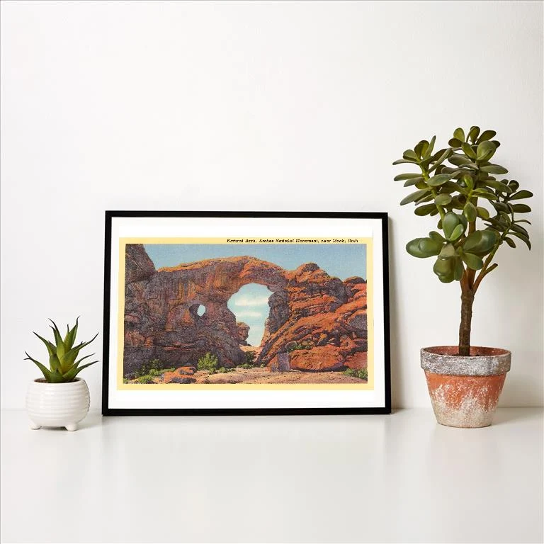 UT-128 Natural Arch, Moab, Utah - Vintage Image Art Print, Individual Print