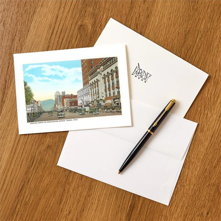UT-133 Washington Avenue, Ogden, Utah - Vintage Image Greeting Card, Pack of 4