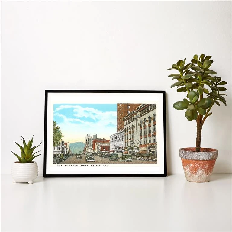 UT-133 Washington Avenue, Ogden, Utah - Vintage Image Art Print, Individual Print