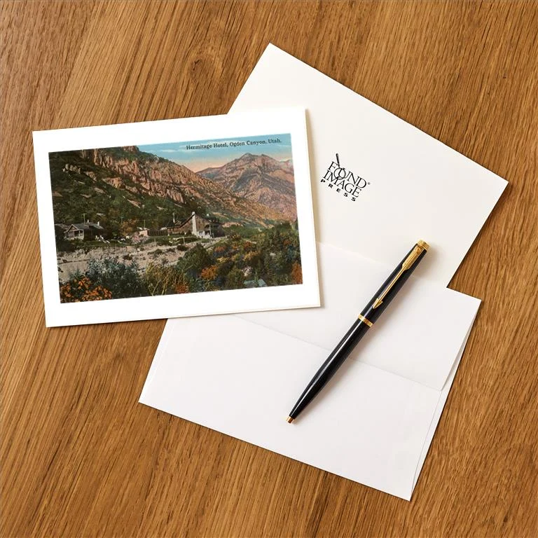 UT-144 Hermitage Hotel, Ogden Canyon, Utah - Vintage Image Greeting Card, Pack of 4