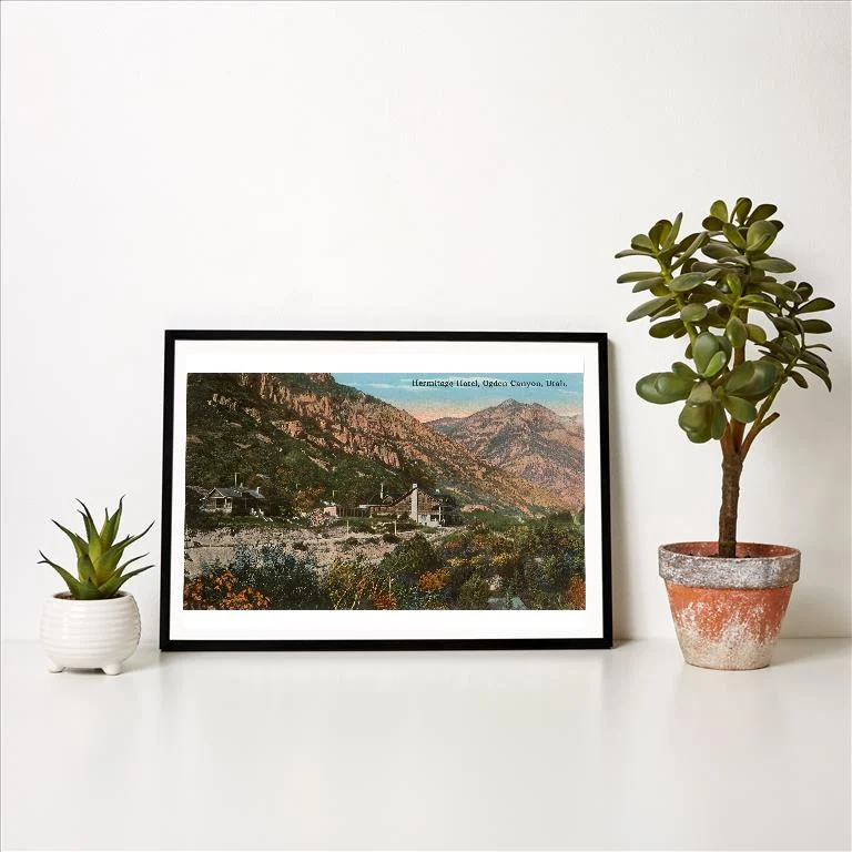 UT-144 Hermitage Hotel, Ogden Canyon, Utah - Vintage Image Art Print, Individual Print