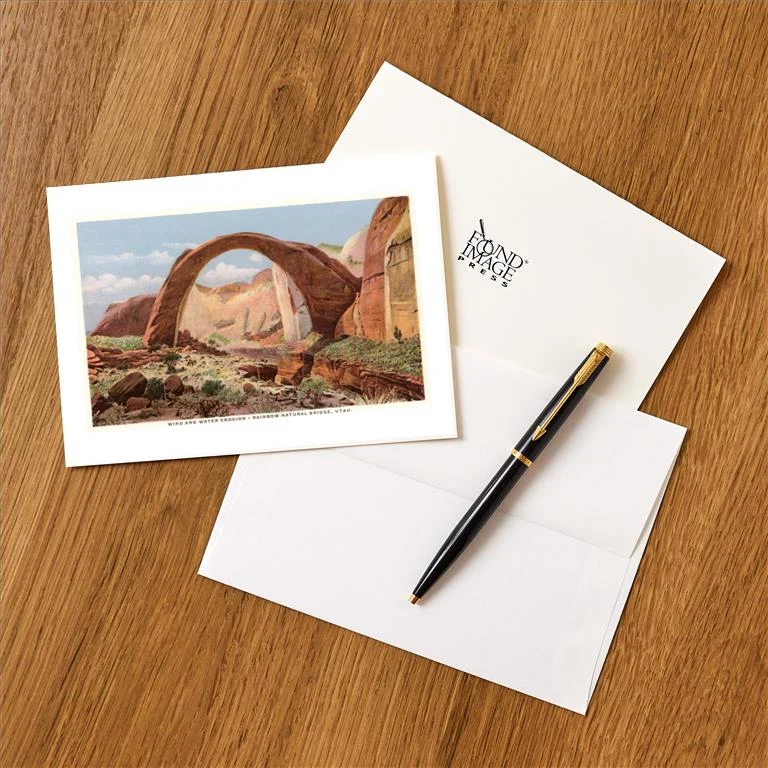 UT-126 Rainbow Bridge, Utah - Vintage Image Greeting Card, Pack of 4