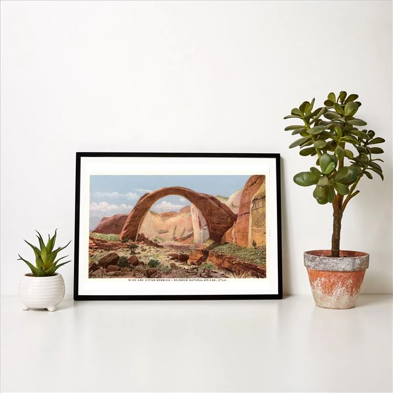 UT-126 Rainbow Bridge, Utah - Vintage Image Art Print, Individual Print