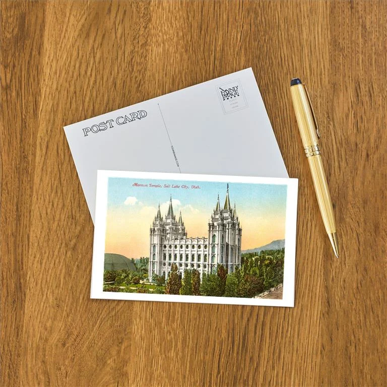 UT-65 Mormon Temple, Salt Lake City, Utah - Vintage Image Postcard, Pack of 10