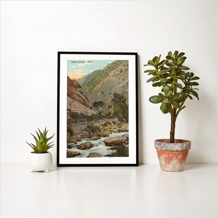 UT-07 Ogden Canyon, Utah - Vintage Image Art Print, Individual Print