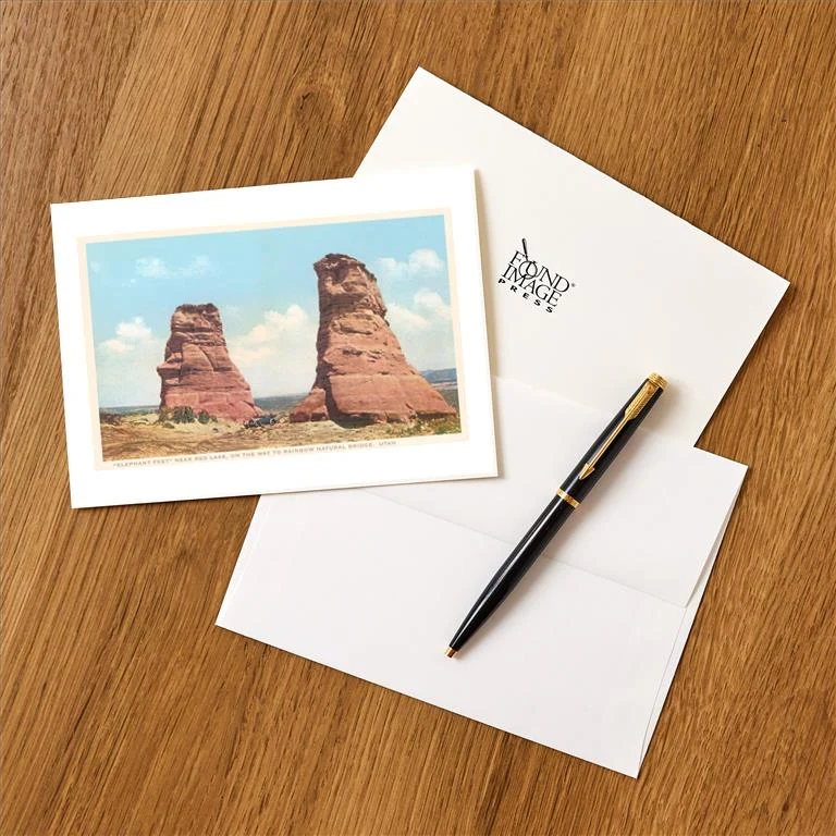 UT-175 Elephant Feet, Red Lake, Utah - Vintage Image Greeting Card, Pack of 4